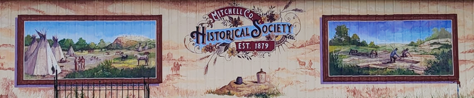 Photo of the mural located in Beloit Kansas, on the Mitchell County KS Museum building.