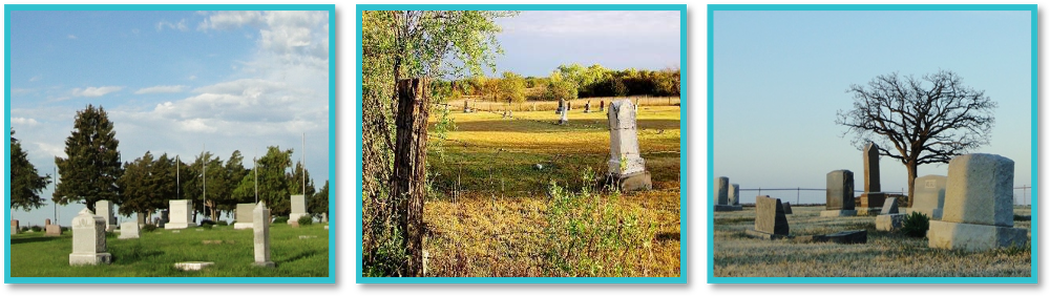 One image of 3 cemeteries located in Mitchell County Kansas.