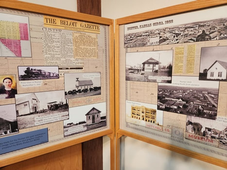 Mitchell County, Kansas - Hunter, Kansas, historical display.